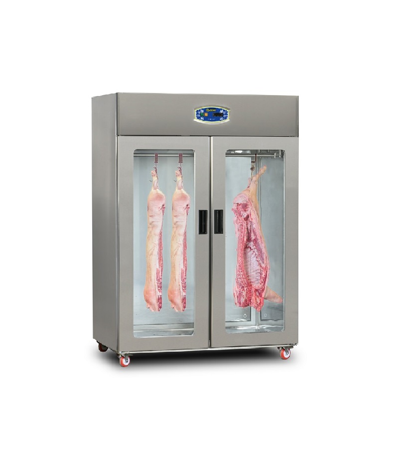 Armoire réfrigérée statique avec portique à viande 2 portes vitrée - DAMPAK - 22DBS2C-GN.35
