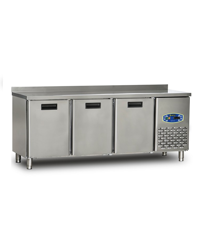 Table réfrigérée 3 portes négatif - profondeur 60cm - DAMPAK - 22TDF3S-60