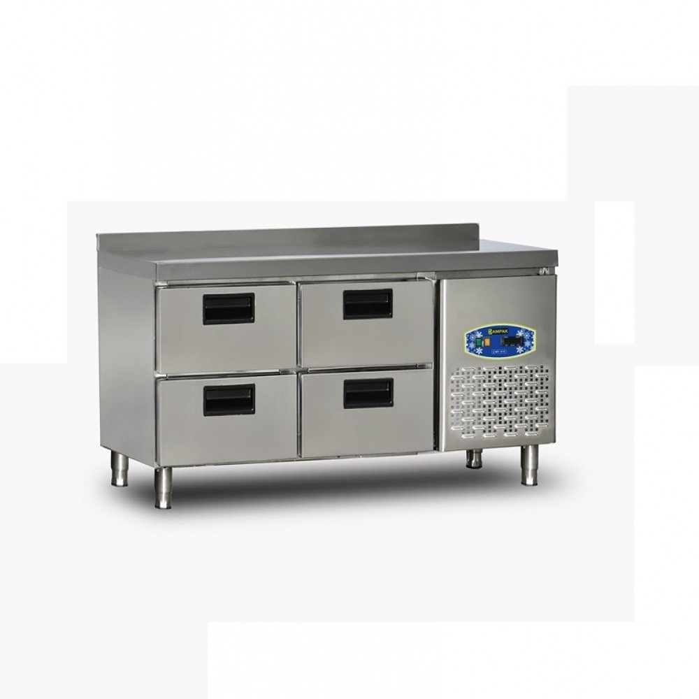 Table réfrigérée/Desserte 6 tiroirs - profondeur 60cm - DAMPAK -  22TBF0S-60.6C