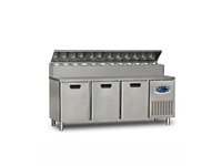 Table de préparation sandwich/ pizzas saladette basse 3 portes 450L - DAMPAK -   22TBF3S-PA70