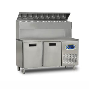 Table de préparation sandwich/ pizzas saladette haute  2 portes 290L - DAMPAK -  22TBF2S-PY70