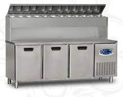 Table de préparation sandwich/ pizzas saladette haute 3 portes 450L - DAMPAK -  22TBF3S-PY70