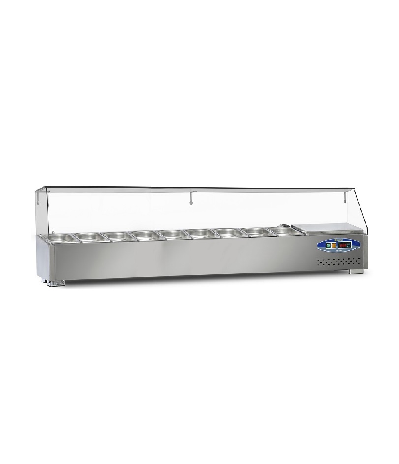 Kit réfrigéré / Saladette 200cm à poser 10 xGN1/4- DAMPAK -  22SBS10-20