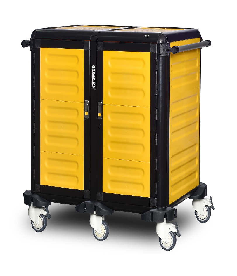 Chariot à plateau -  complètement fermé avec porte battante double  7 niveaux - GASTROLLEY -   G.ST.75.D.4