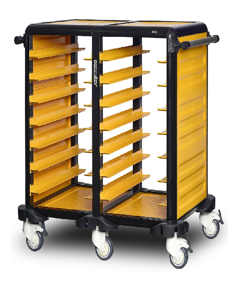 Chariot de transport bacs GN 1/1  fermé sur les côtés double 7 niveaux - GASTROLLEY - G.GN.75.D.2