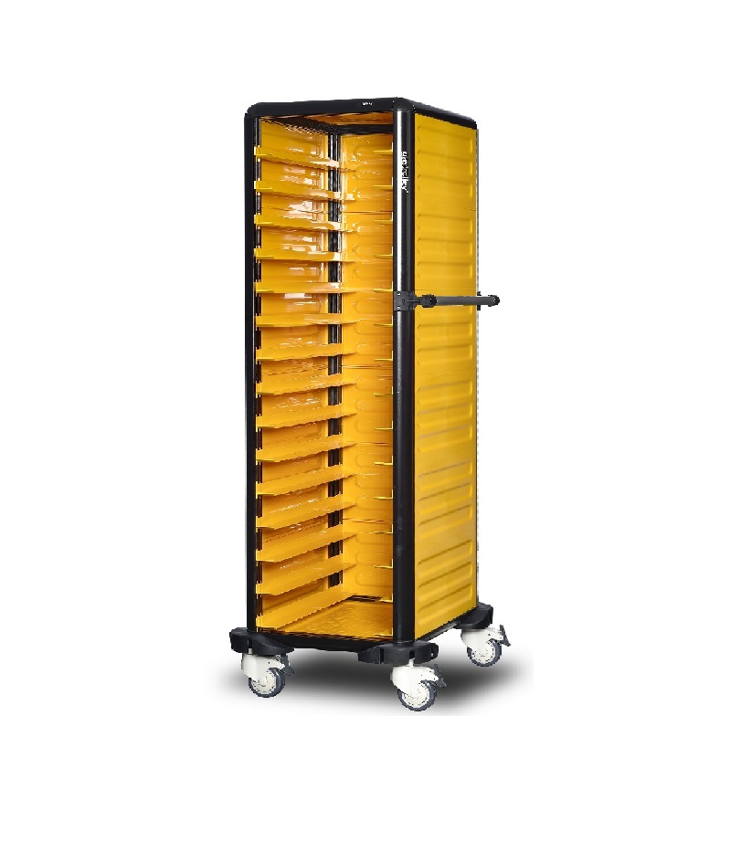 Chariot de transport bacs GN 1/1  ouvert en façade simple 15 niveaux - GASTROLLEY -  G.GN.150.S.3