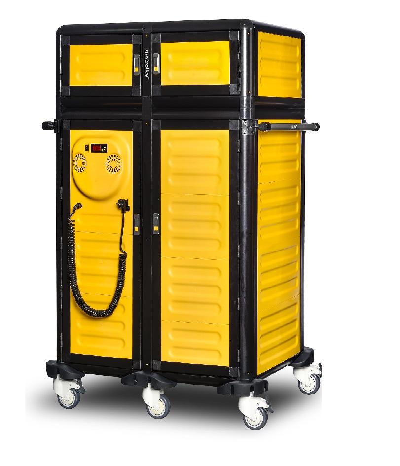 Etuve chauffante 2 portes pour plateaux - GASTROLLEY -  G.MD.100.25.D