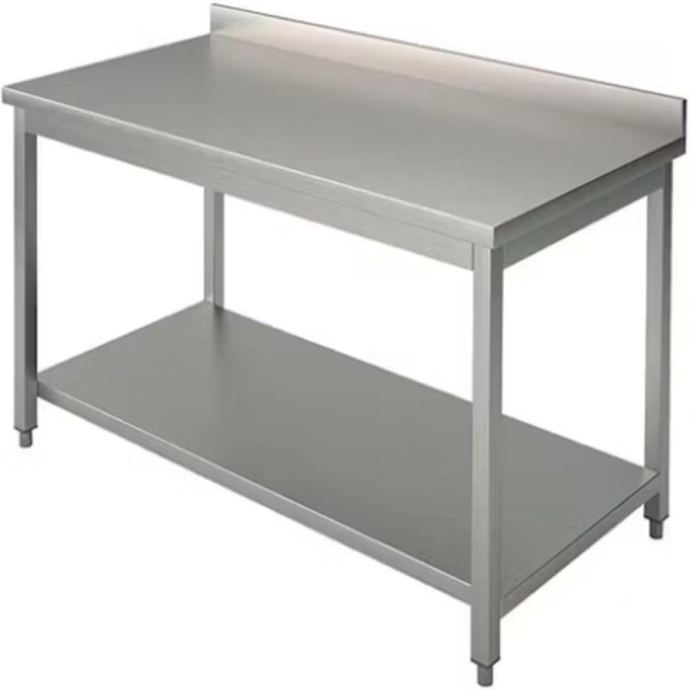 Table inox avec étagere basse 190x60cm - PIMAK - PİMAK.19060.08