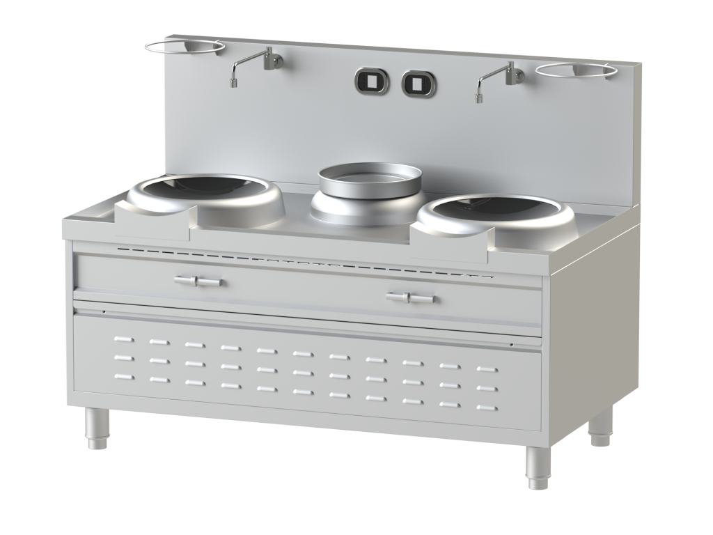 WOK INDUCTION WOK KWALIE 2 WOK 15KW + 1 RECIPIENT NEUTRE