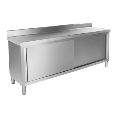 Soubassement en inox fermé avec portes coulisantes 140x60cm - PIMAK -  PİMAK.14060.52