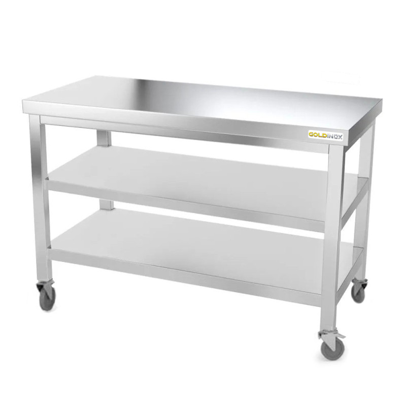 Chariot ouvert sur roulettes avec 2 étagères basses 100X60cm - PIMAK -  PİMAK.12060.15