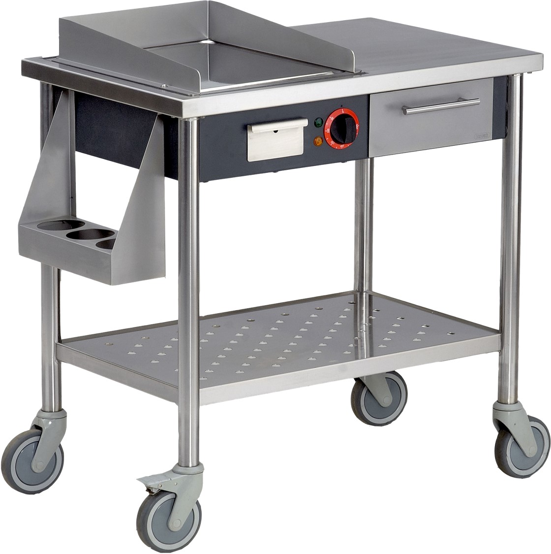 TEPPAN YAKI ELECTRIQUE MOBILE PLAQUE ACIER INOX - 2.7 kW