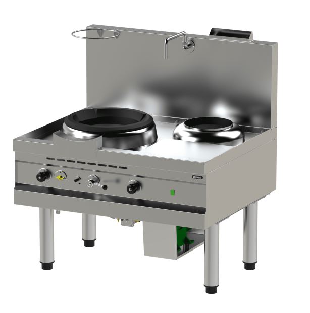 WOK TURBO GAZ SERIE 900 - 1 BRULEUR + 1 NEUTRE - 1 X 40 KW