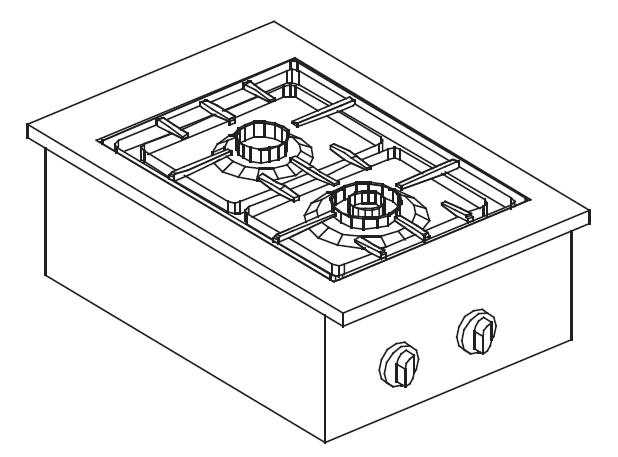 CUISINIÈRE À GAZ 2 BR. 7KW COMBISTEEL 7266.0010