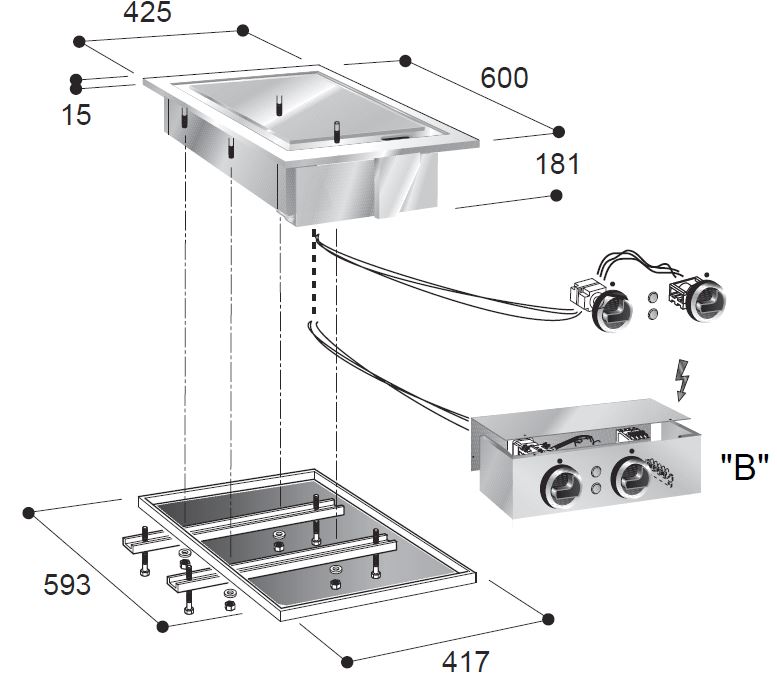 PLAQUES GRILL ÉL. CHROME COMBISTEEL 7266.0055