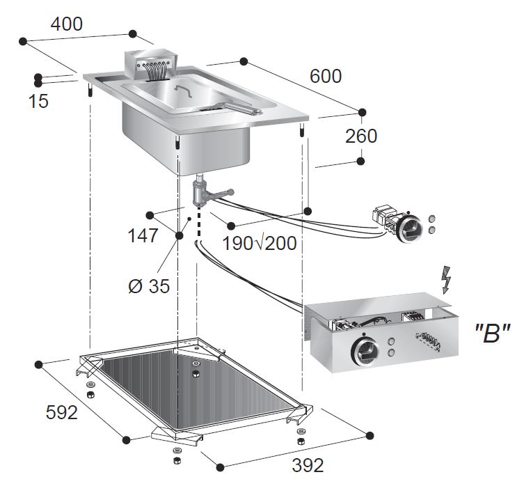 FRITEUSE ÉL. 1X10 L COMBISTEEL 7266.0065