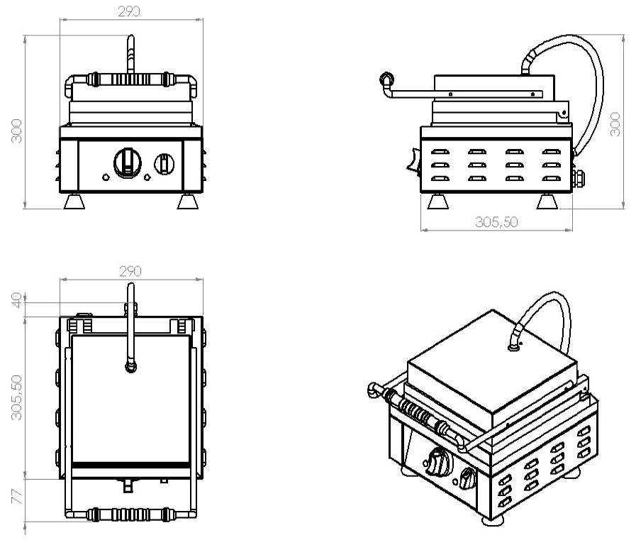 APPAREIL À GAUFRE COMBISTEEL 7491.0050