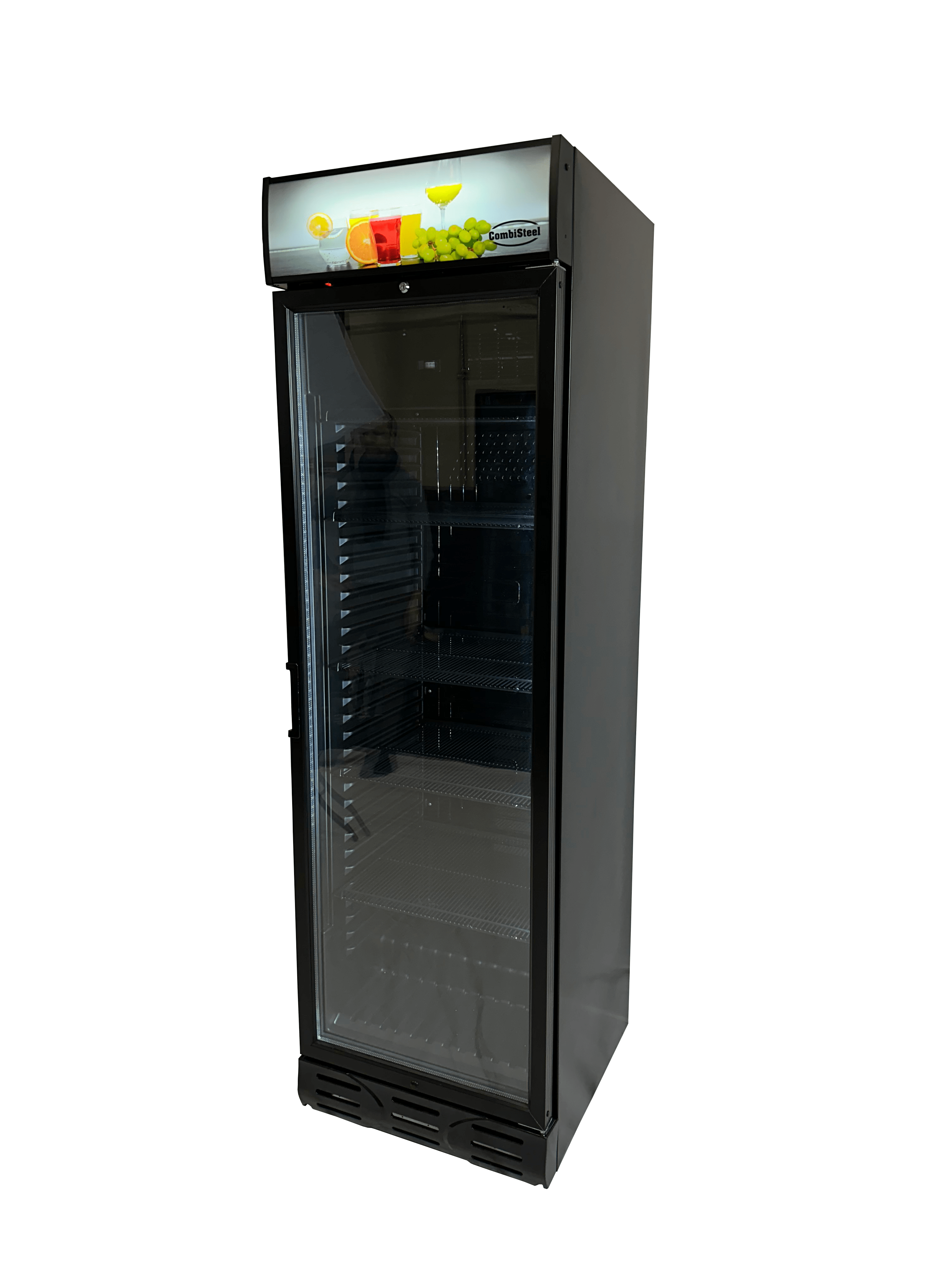 RÉFRIGÉRATEUR 1 PORTE EN VERRE NOIR COMBISTEEL 7464.0090