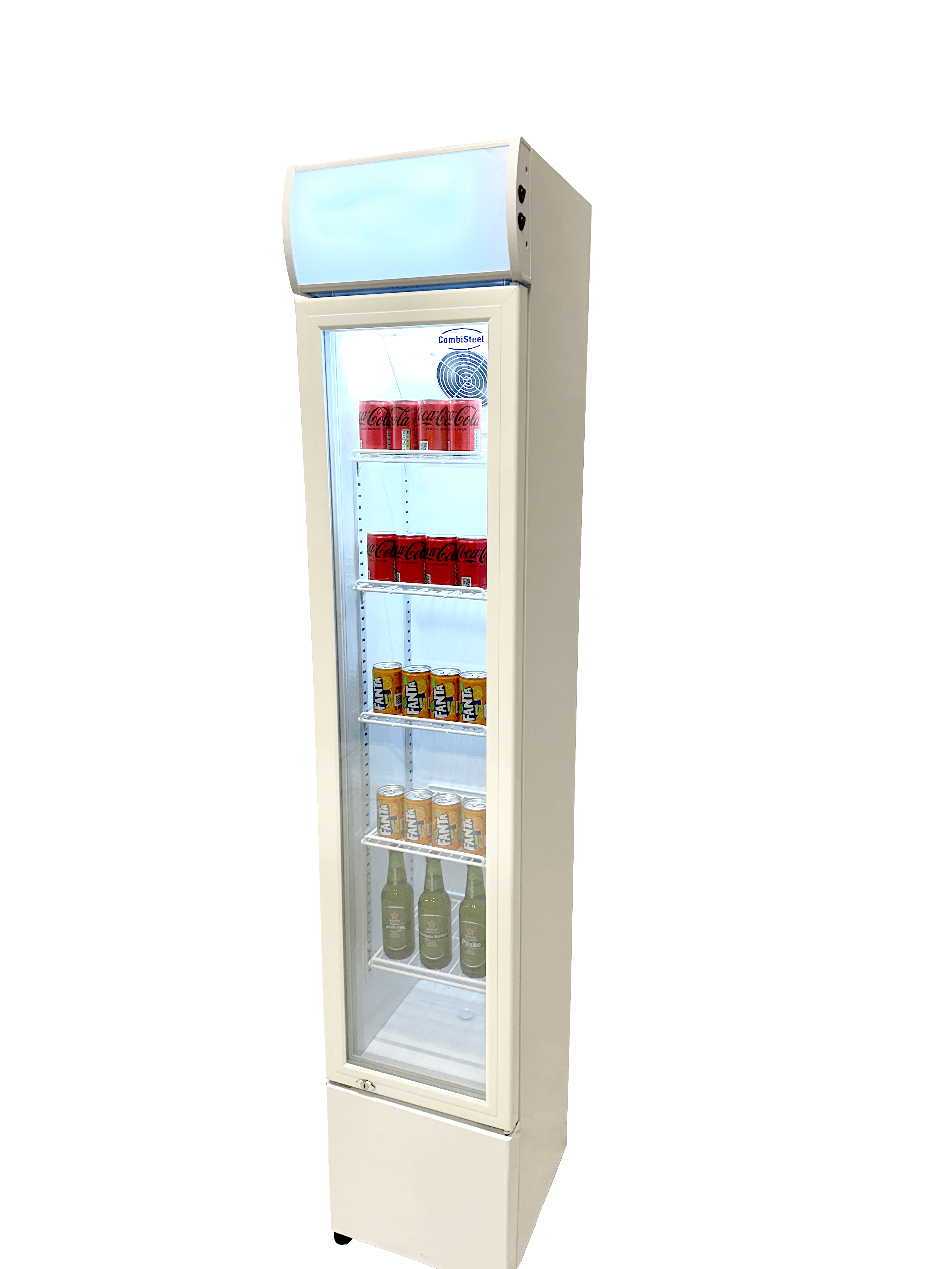 RÉFRIGÉRATEUR PORTE EN VERRE ÉTROIT COMBISTEEL 7455.1385