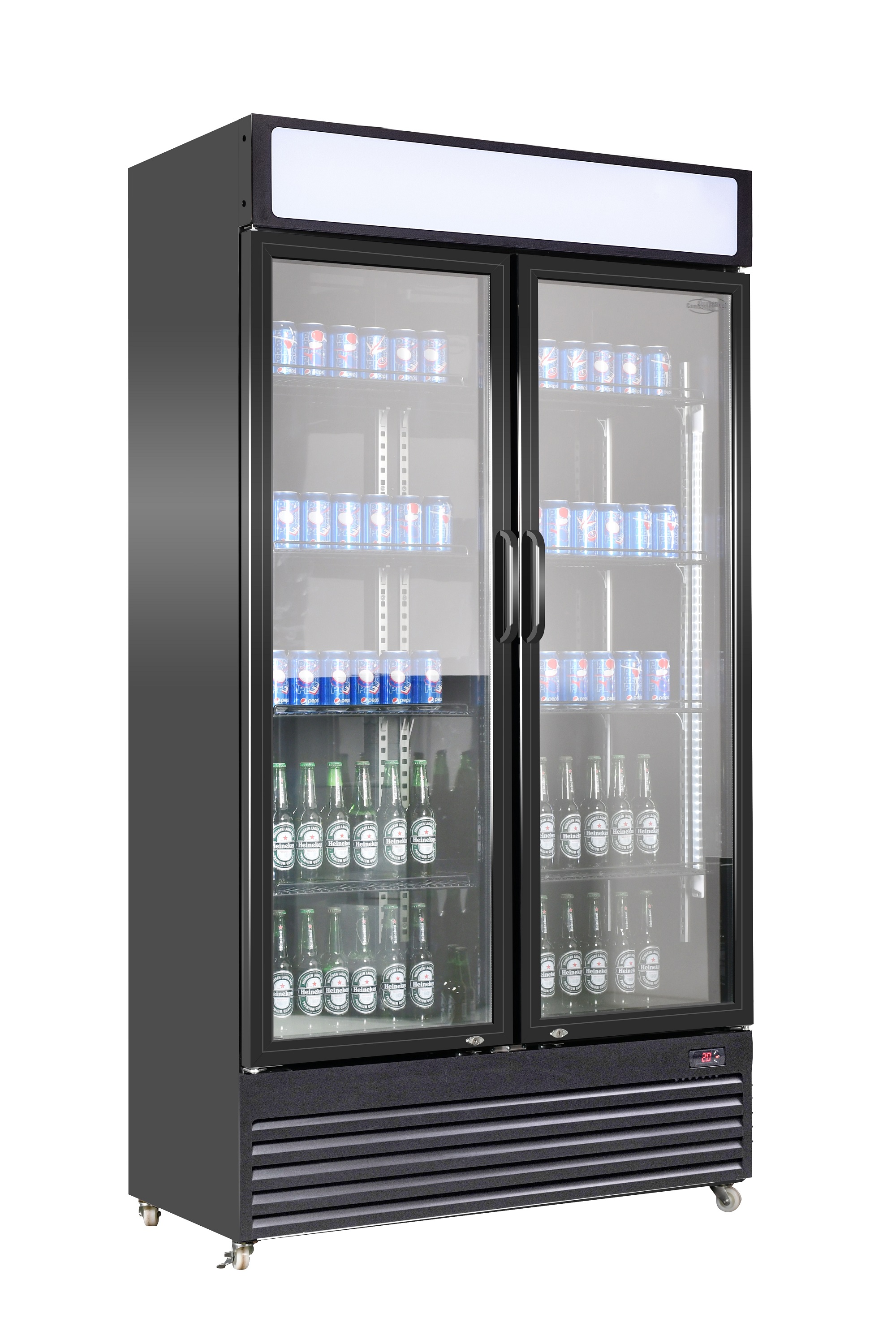 RÉFRIGÉRATEUR 2 PORTES EN VERRE BEZ-780 GD NOIR COMBISTEEL 7455.1394