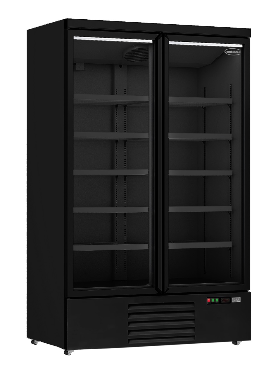 RÉFRIGÉRATEUR 2 PORTES EN VERRE NOIR JDE-1000R BL COMBISTEEL 7455.2230