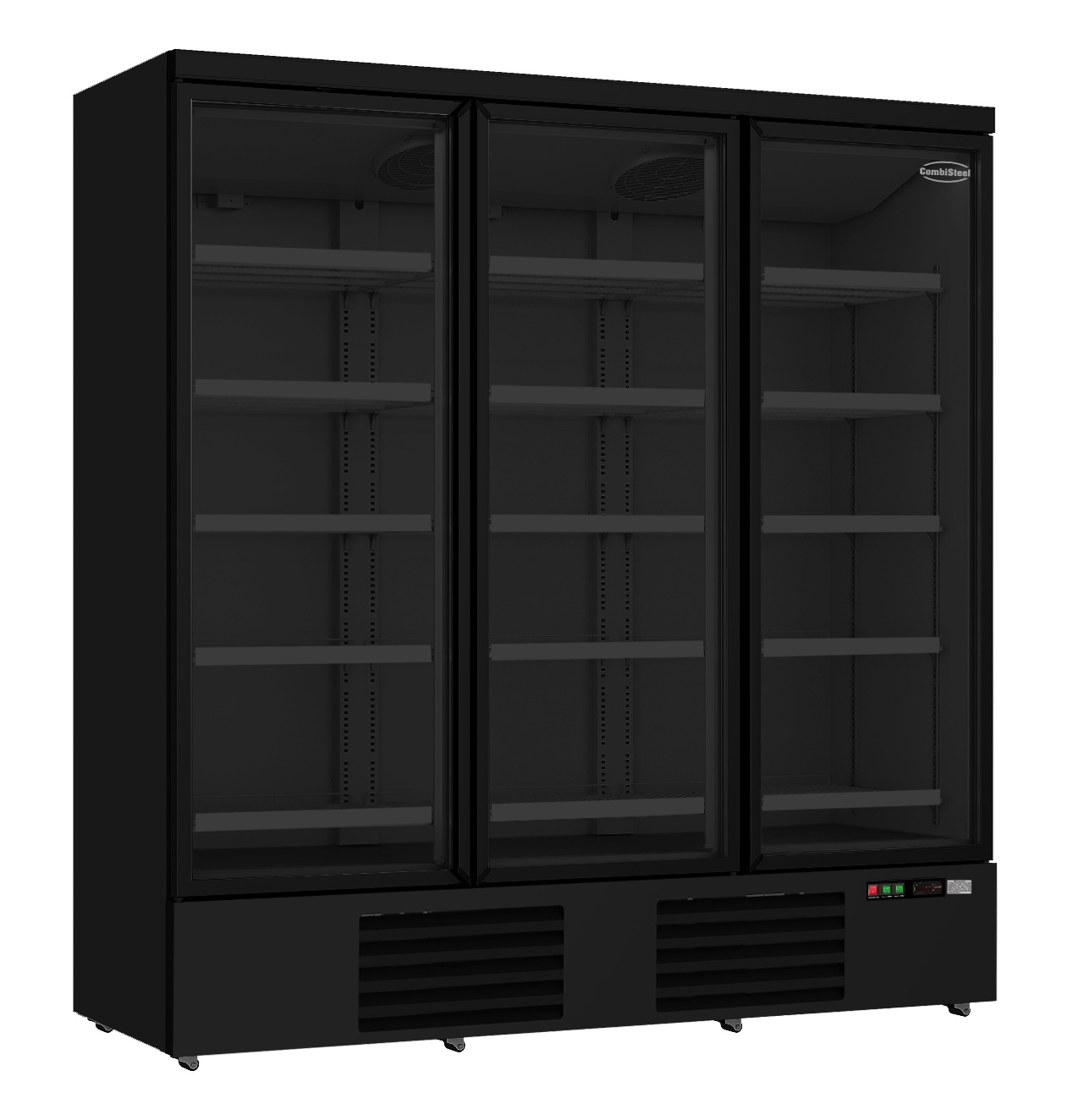 RÉFRIGÉRATEUR 3 PORTES EN VERRE NOIR JDE-1530R BL COMBISTEEL 7455.2235