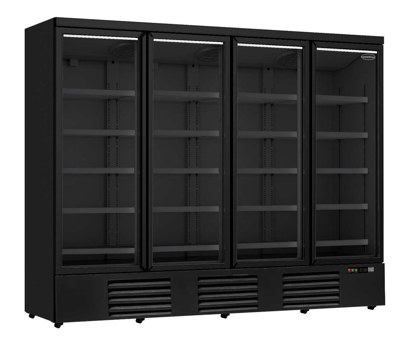 RÉFRIGÉRATEUR 4 PORTES EN VERRE NOIR JDE-2025R BL  *TRANSPORT SUR DEMANDE* COMBISTEEL 7455.2240