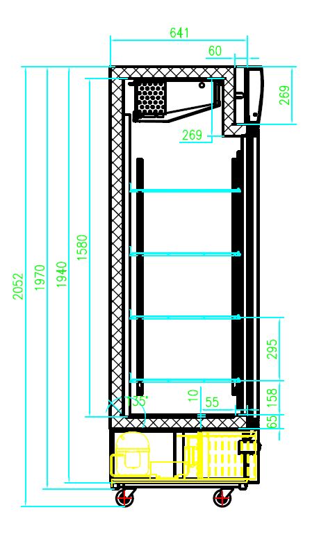 CONGÉLATEUR 1 PORTE EN VERRE COMBISTEEL 7450.0135