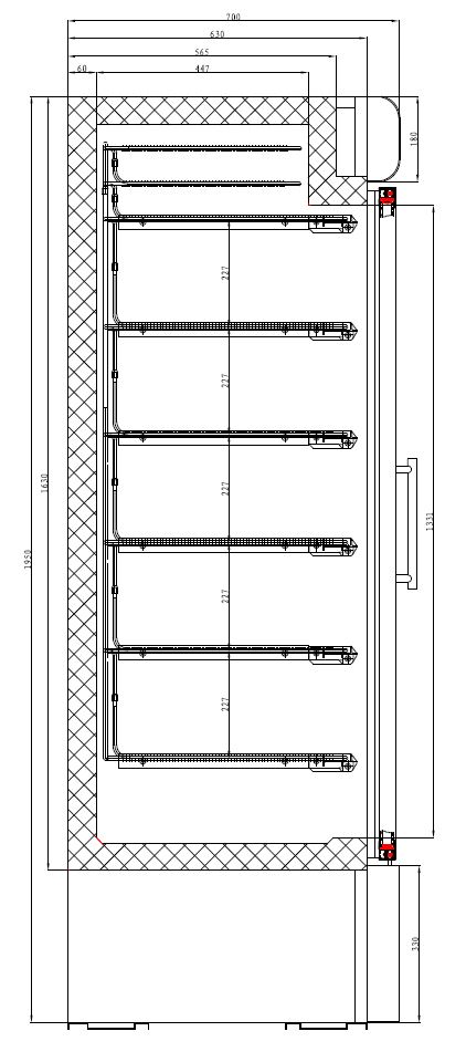 CONGÉLATEUR 1 PORTE EN VERRE COMBISTEEL 7450.0165