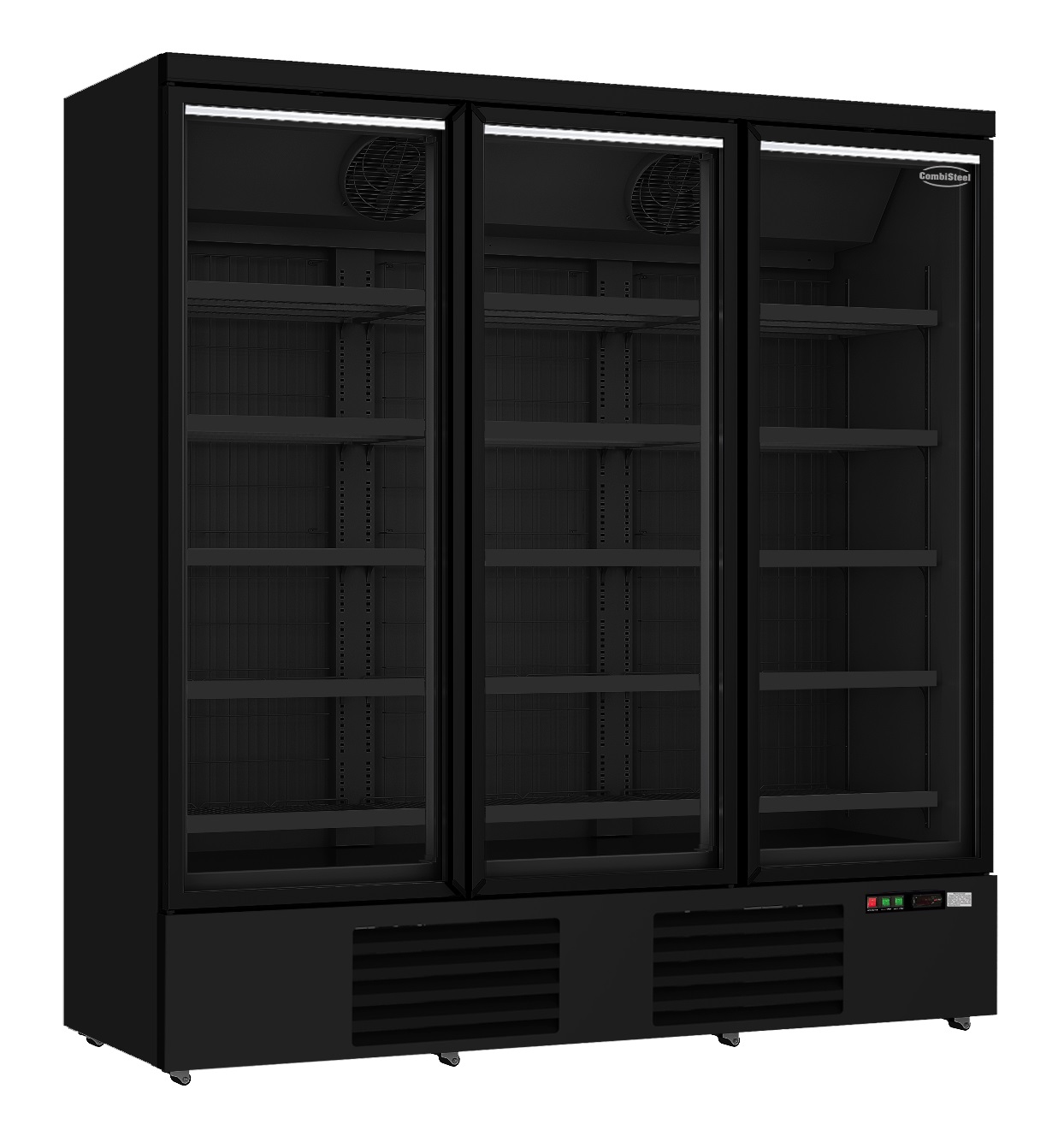 CONGÉLATEUR 3 PORTES EN VERRE NOIR JDE-1530F BL COMBISTEEL 7455.2250