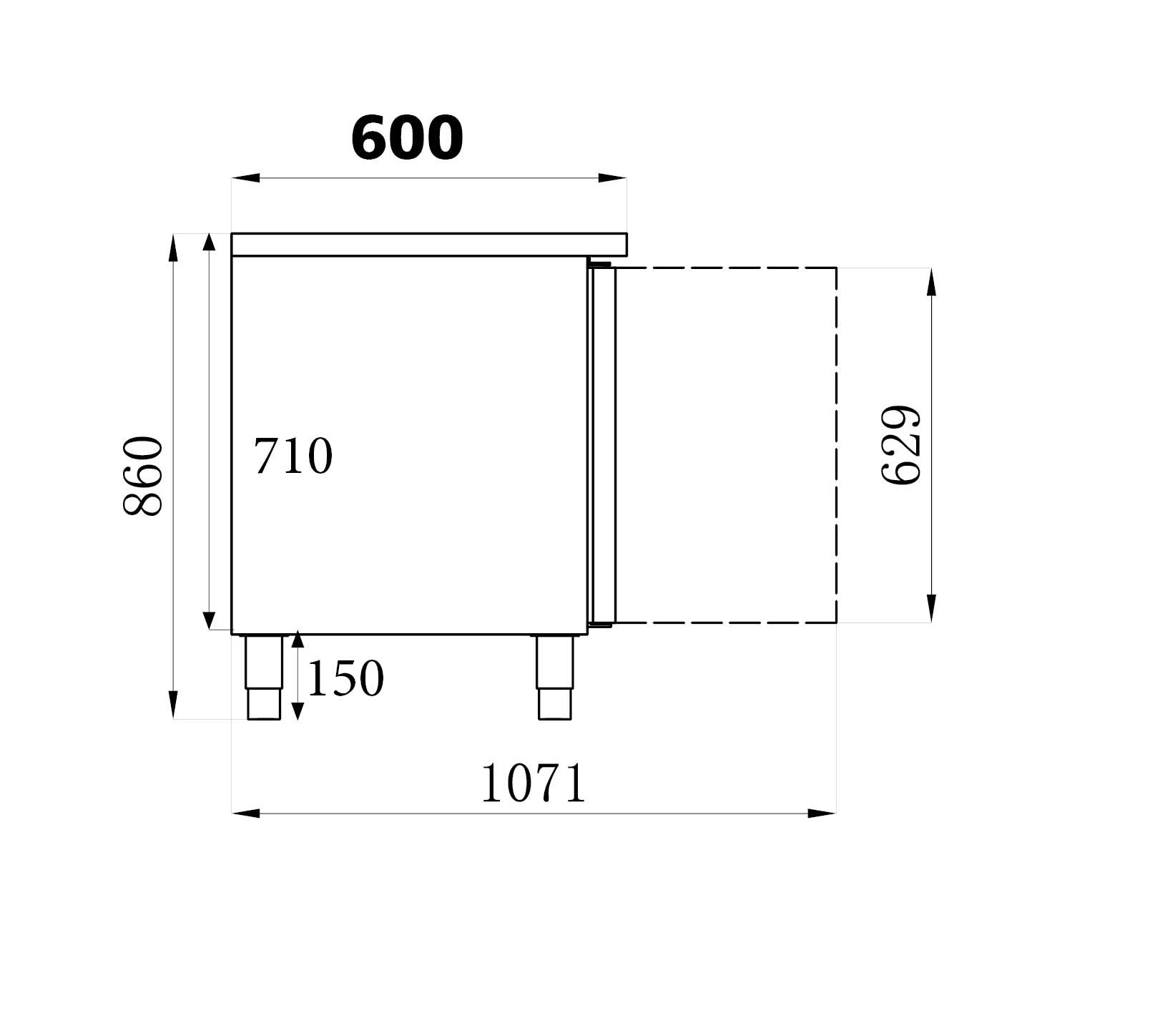 600 TABLE RÉFRIGÉRÉE 3 PORTES COMBISTEEL 7450.0116