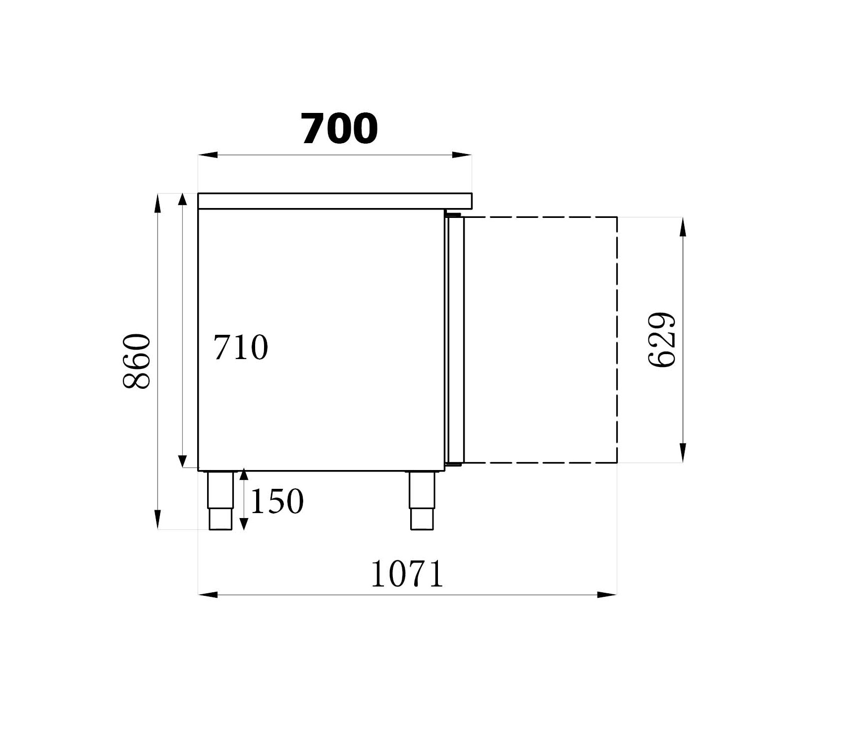 TABLE CONGÉLATEUR 3 PORTES COMBISTEEL 7450.0083