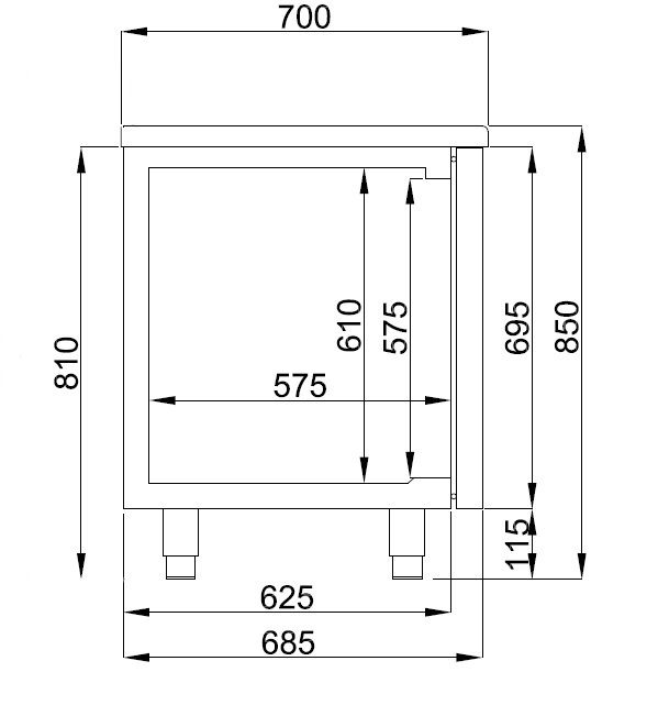700 TABLE CONGÉLATEUR 2 PORTES MONOBLOCK ENERGY LINE COMBISTEEL 7489.5130