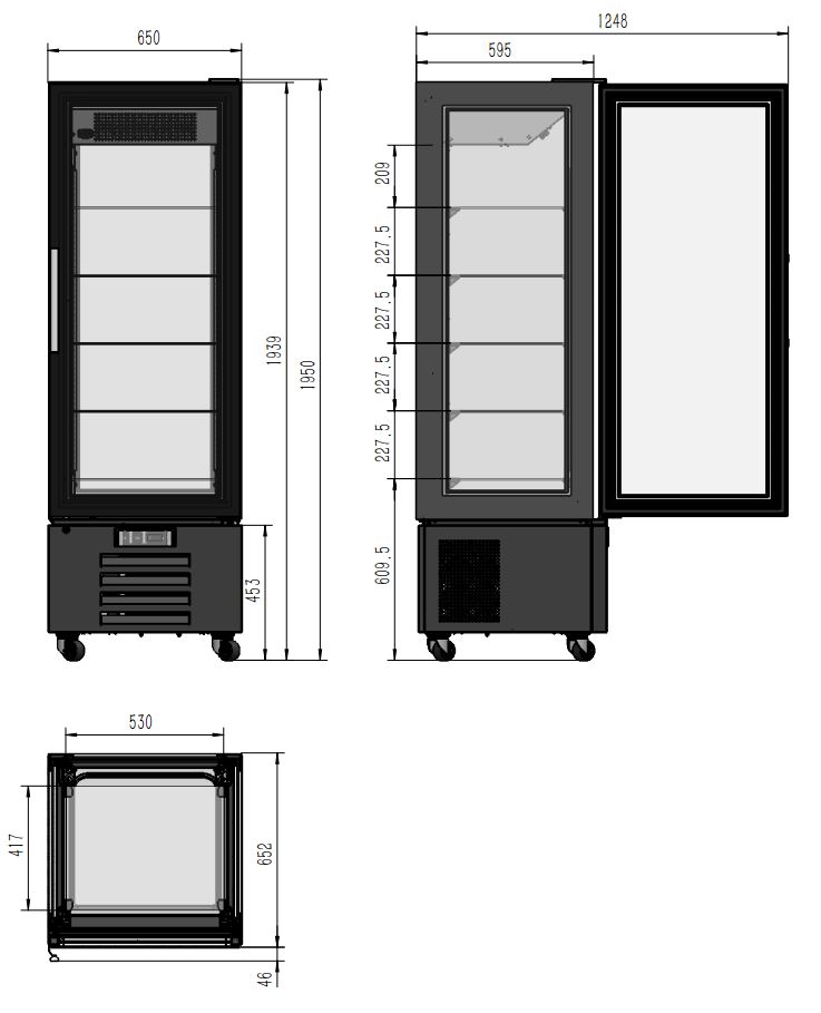 VITRINE DE PÂTISSERIE RÉFRIGÉRÉE 1950 COMBISTEEL 7450.0845