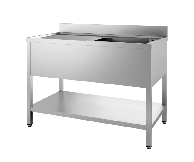 600 BLOC-ÉVIER ÉTAGÈRE DÉMONTABLE 1 À DROITE 1200 COMBISTEEL 7452.0405