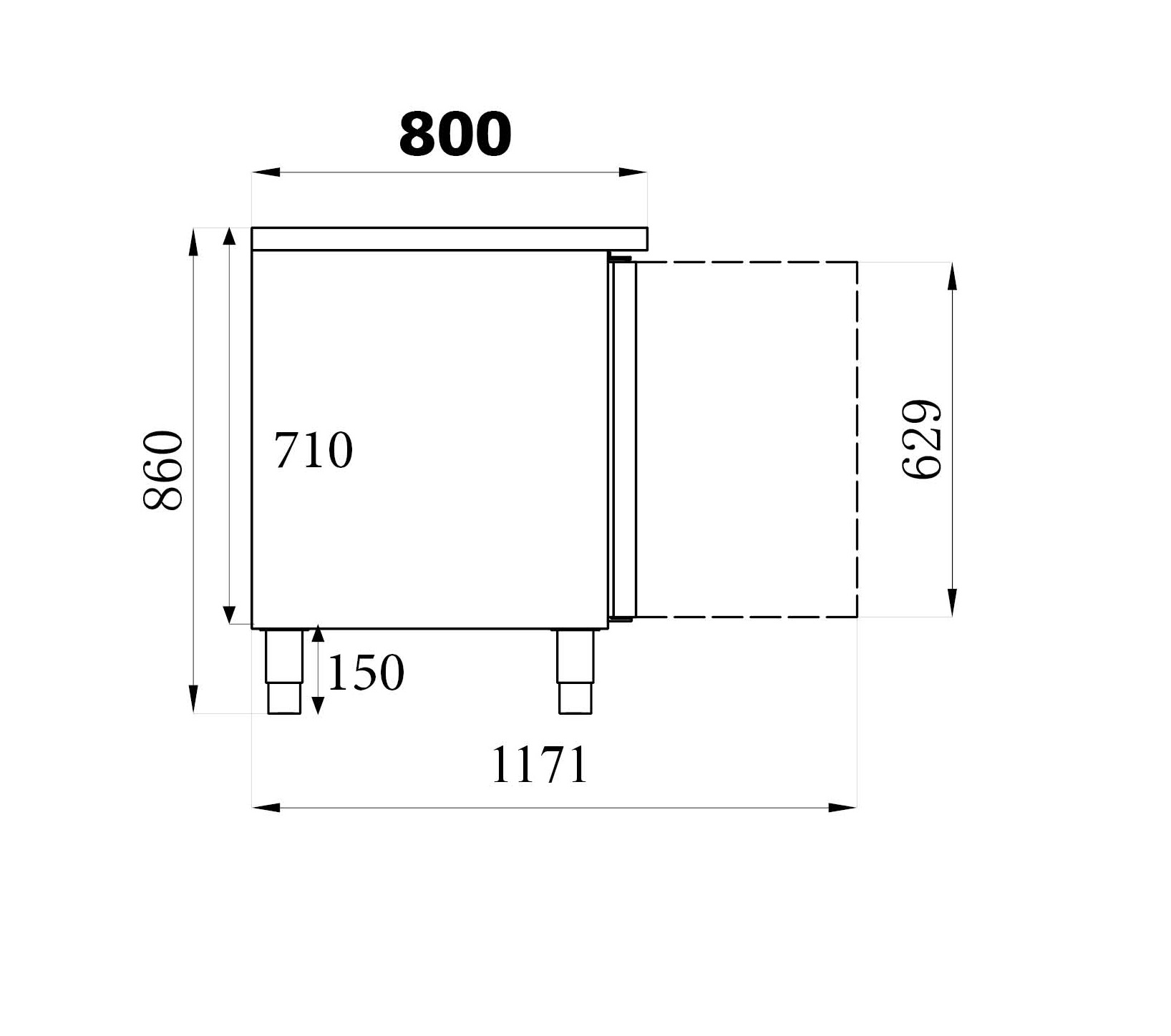 TABLE RÉFRIGÉRÉE PÂTISSERIE 2 PORTES COMBISTEEL 7450.1215
