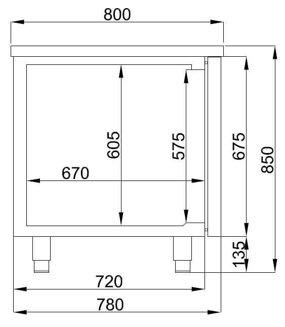 TABLE RÉFRIGÉRÉE PÂTISSERIE 3 PORTES COMBISTEEL 7489.5255
