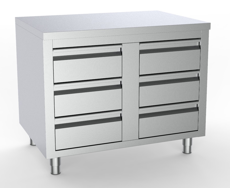700 TABLE DE TRAVAIL AVEC 6 TIROIRS 1000 COMBISTEEL 7333.0284