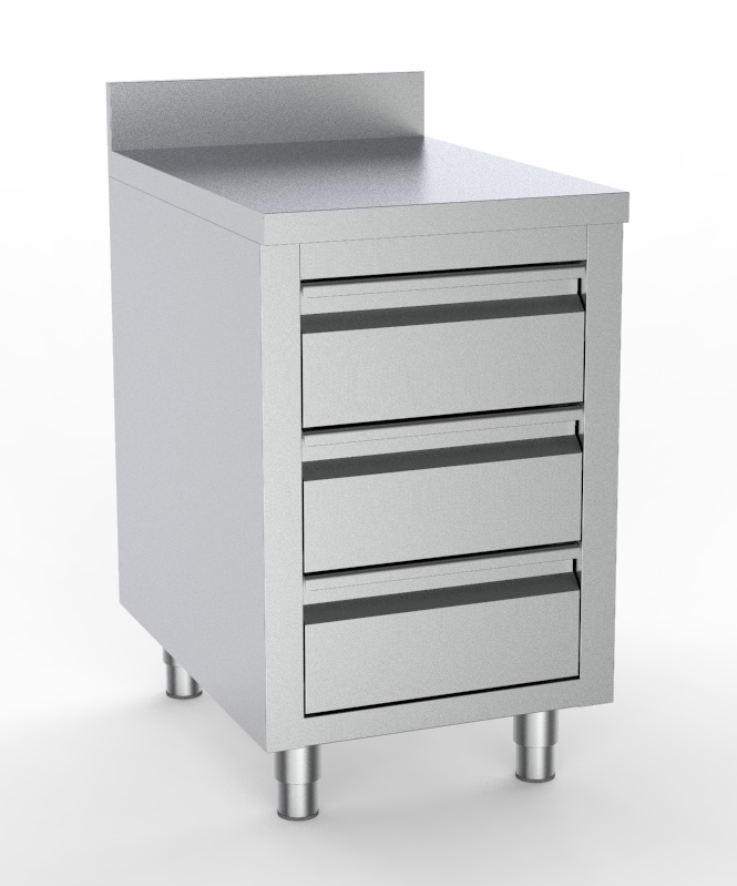 700 TABLE DE TRAVAIL AVEC 3 TIROIRS AVEC BORD RELEVÉ 500 COMBISTEEL 7333.0282