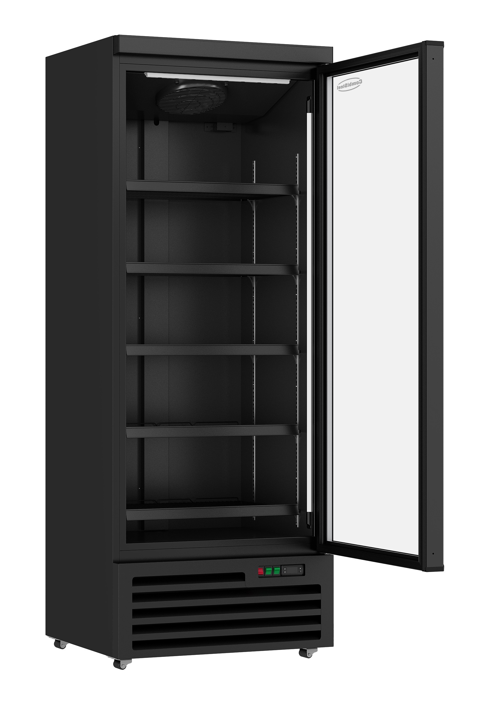 RÉFRIGÉRATEUR 1 PORTE EN VERRE NOIR JDE-600R BL COMBISTEEL 7455.2242