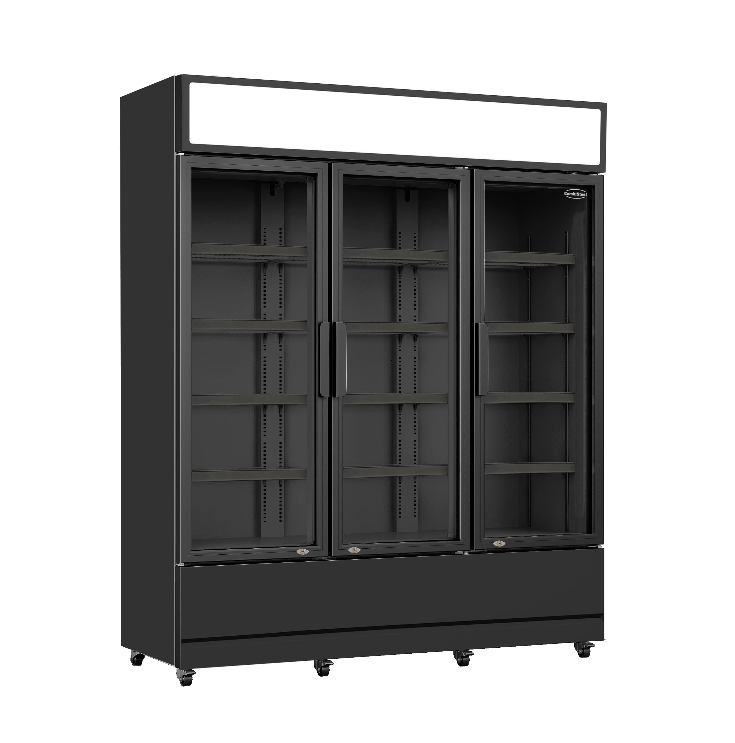 RÉFRIGÉRATEUR 3 PORTES EN VERRE NOIR FCU-1200 BL COMBISTEEL 7455.2115