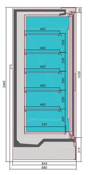 CHAMBRE FROIDE MURALE MIKE 2.5  *TRANSPORT SUR DEMANDE* COMBISTEEL 7350.0075