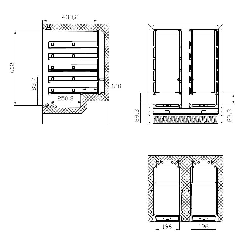RAFRAÎCHISSEURS À VIN 100L DUAL ZONE COMBISTEEL 7525.0030