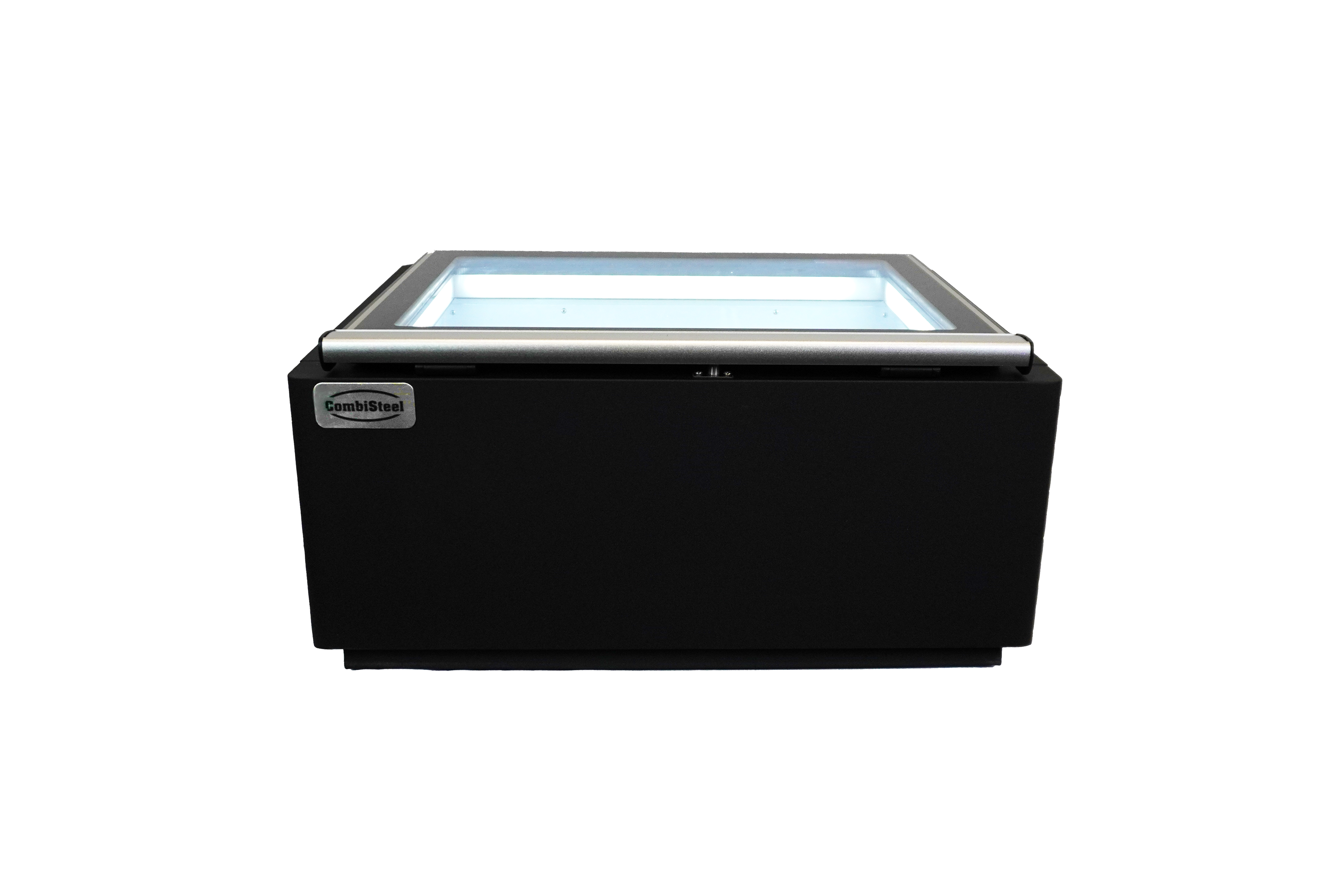 MODÈLE DE TABLE VITRINE À CREME GLACÉE NOIR  S'OUVRE DU CÔTÉ FONCTIONNEMENT COMBISTEEL 7292.0010