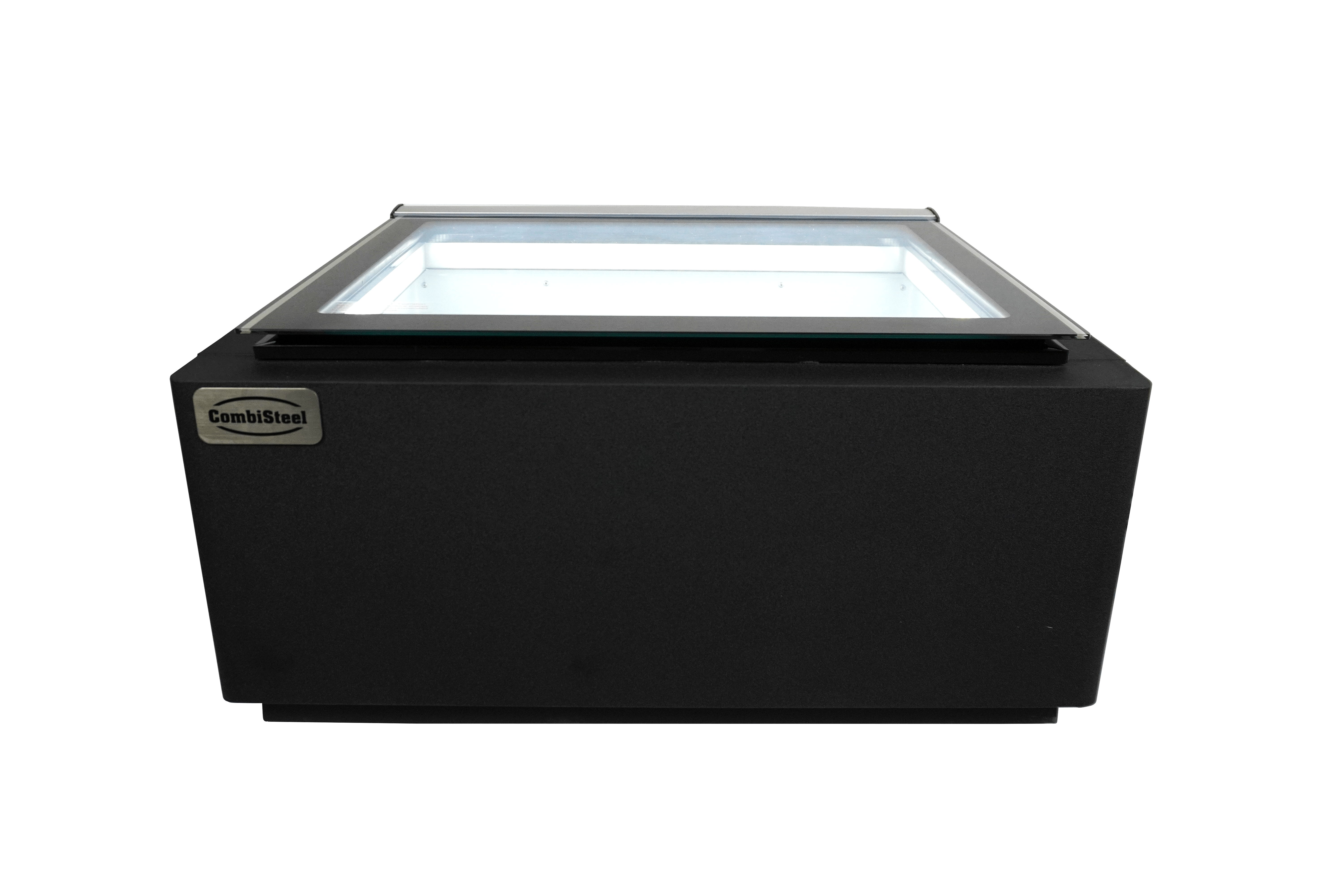 MODÈLE DE TABLE VITRINE À CREME GLACÉE NOIR  S'OUVRE DU CÔTÉ CLIENT COMBISTEEL 7292.0020