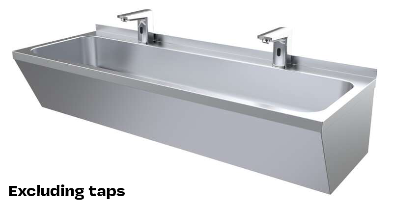 LAVABO DOUBLE EN ACIER INOX 1200X525X451MM COMBISTEEL 7013.1220
