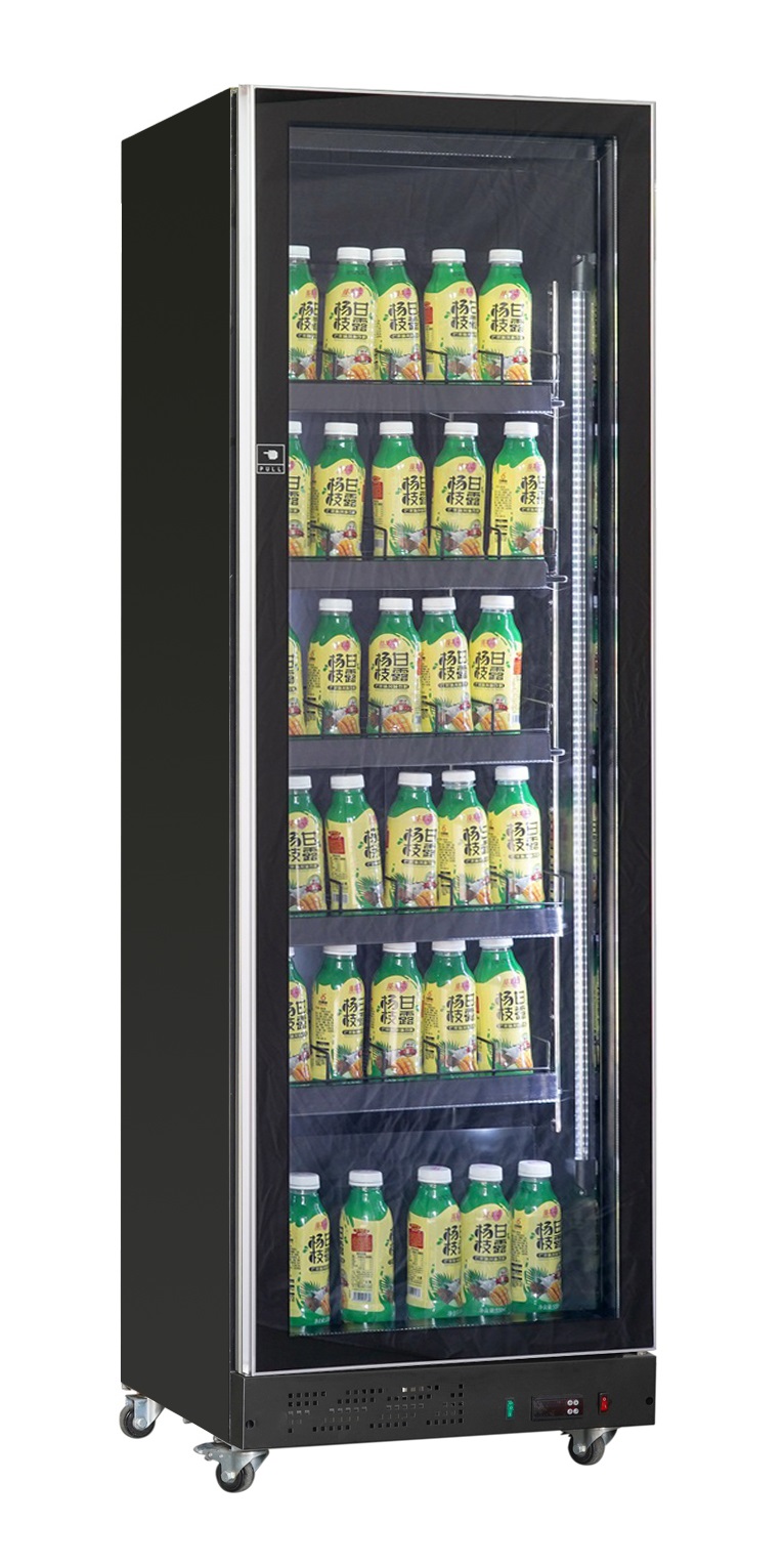 RÉFRIGÉRATEUR 1 PORTE EN VERRE NOIR COMBISTEEL 7526.0005