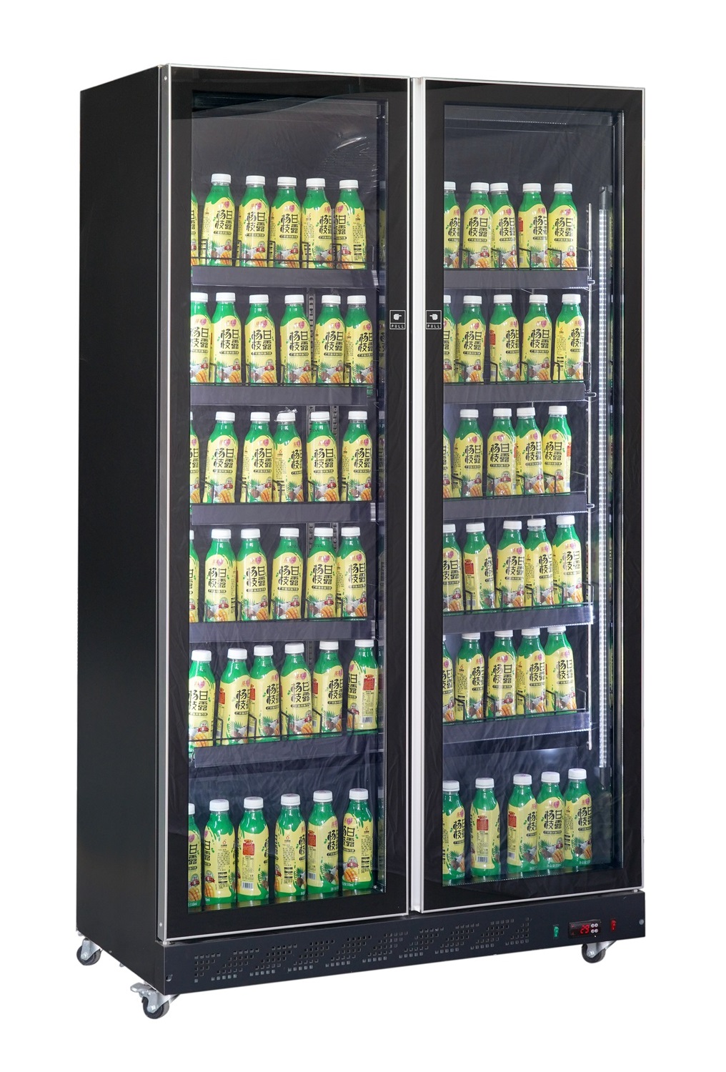 RÉFRIGÉRATEUR 2 PORTES EN VERRE NOIR COMBISTEEL 7526.0010