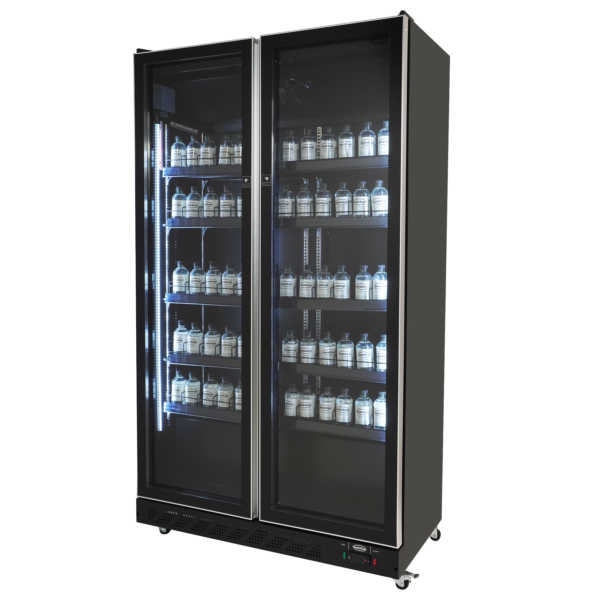 RÉFRIGÉRATEUR 2 PORTES EN VERRE NOIR COMBISTEEL 7526.0010