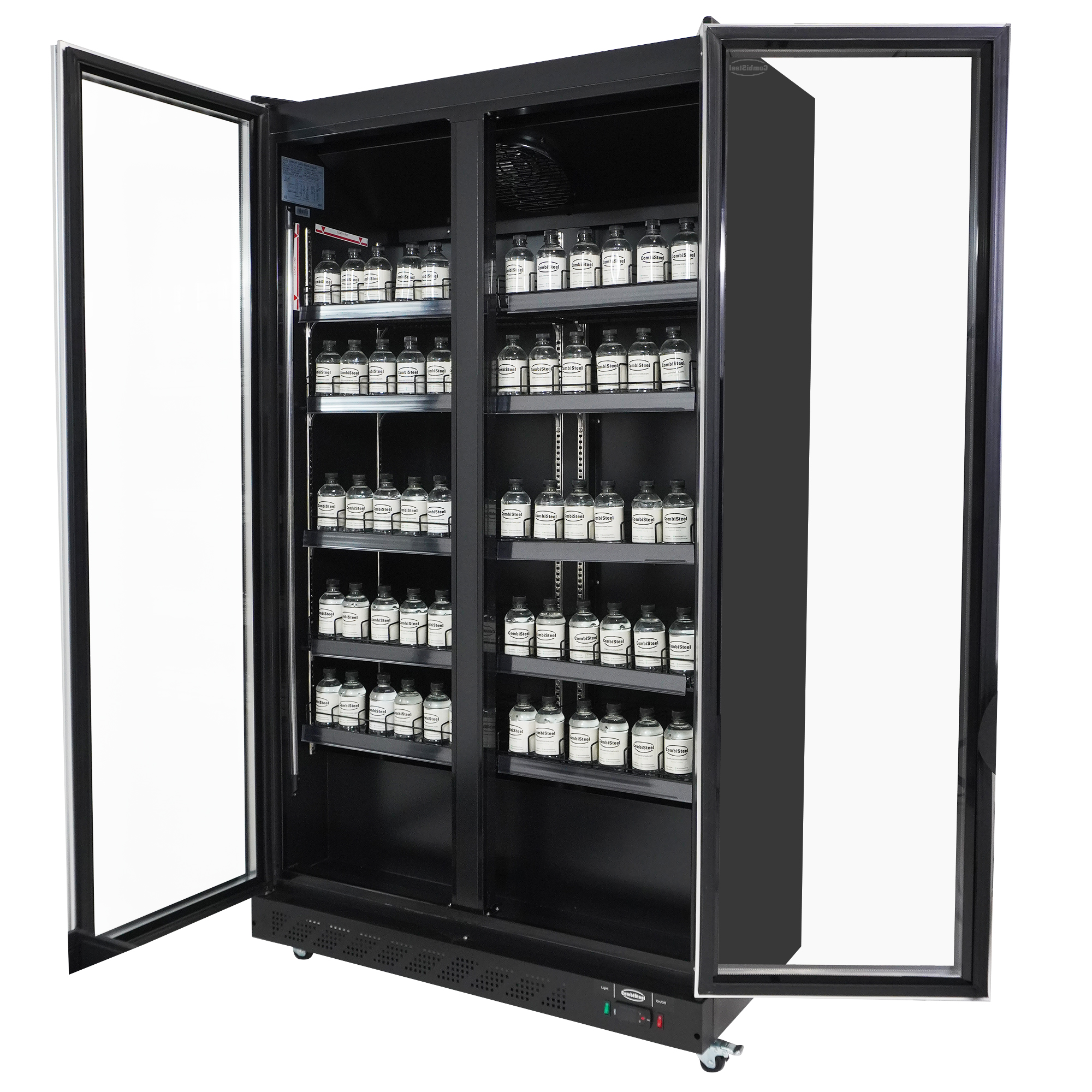 RÉFRIGÉRATEUR 2 PORTES EN VERRE NOIR COMBISTEEL 7526.0010